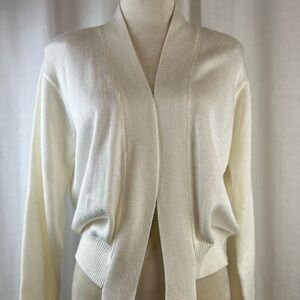 FIA ITALIA Vintage Hand Loomed Elegant Cream Women's Cardigan with Waist Tie‎